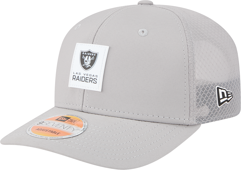 Men's Las Vegas Raiders New Era Gray 2025 NFL Sideline Heat 9SEVENTY Adjustable Hat