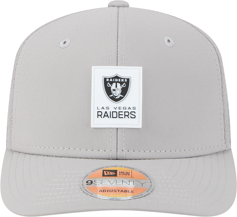 Men's Las Vegas Raiders New Era Gray 2025 NFL Sideline Heat 9SEVENTY Adjustable Hat