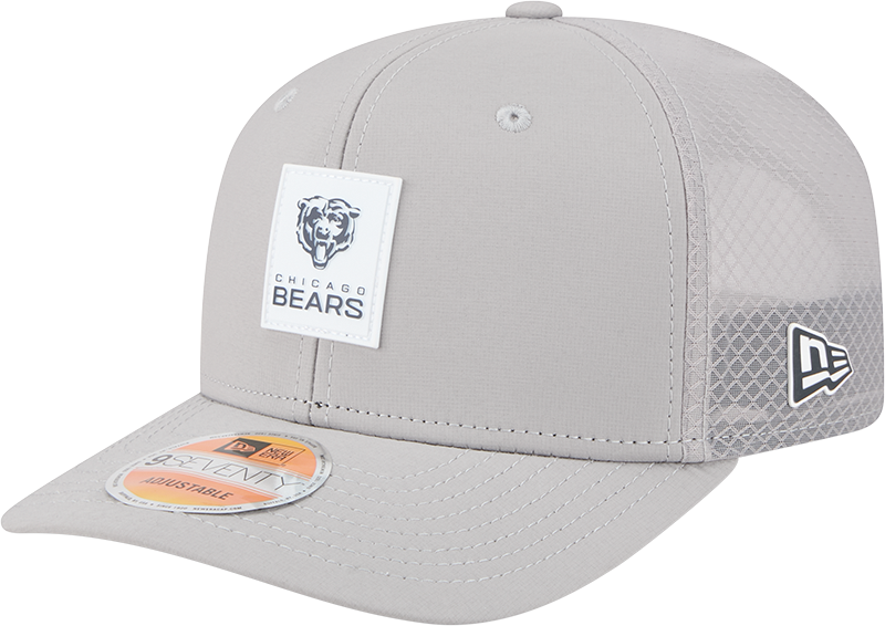 Men's Chicago Bears New Era Gray 2025 NFL Primary Logo Sideline Heat 9SEVENTY Adjustable Hat