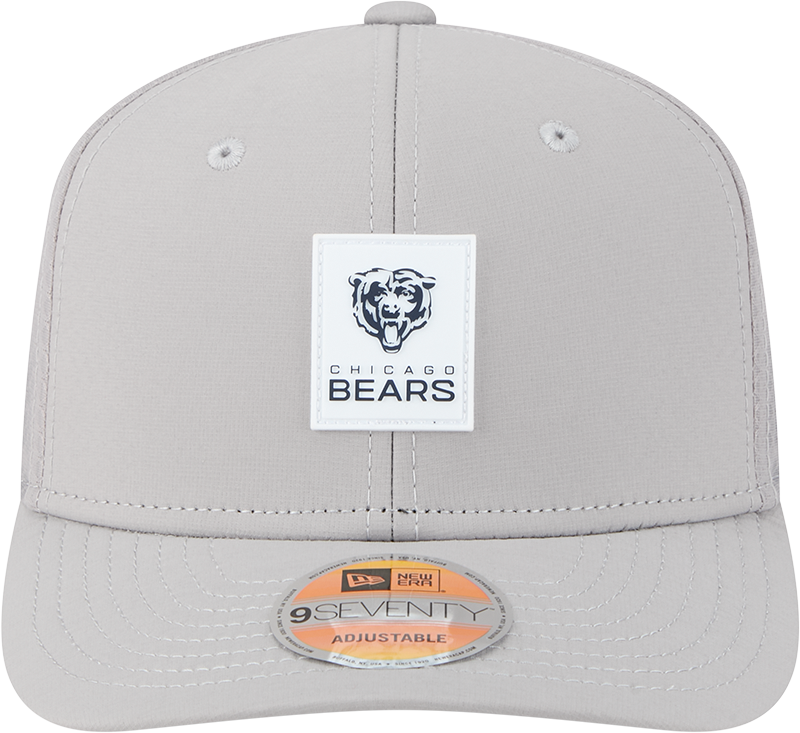 Men's Chicago Bears New Era Gray 2025 NFL Primary Logo Sideline Heat 9SEVENTY Adjustable Hat