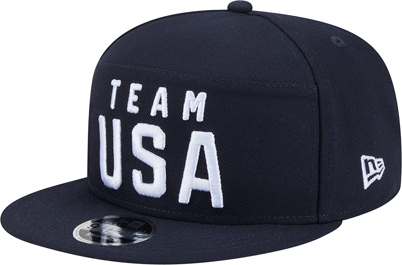 Team USA Olympics New Era Navy Split Panel 9FIFTY Adjustable Snapback Hat - Pro Jersey Sports