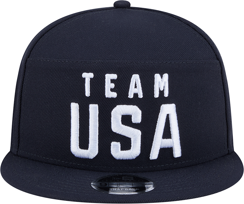 Team USA Olympics New Era Navy Split Panel 9FIFTY Adjustable Snapback Hat - Pro Jersey Sports