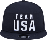 Team USA Olympics New Era Navy Split Panel 9FIFTY Adjustable Snapback Hat - Pro Jersey Sports