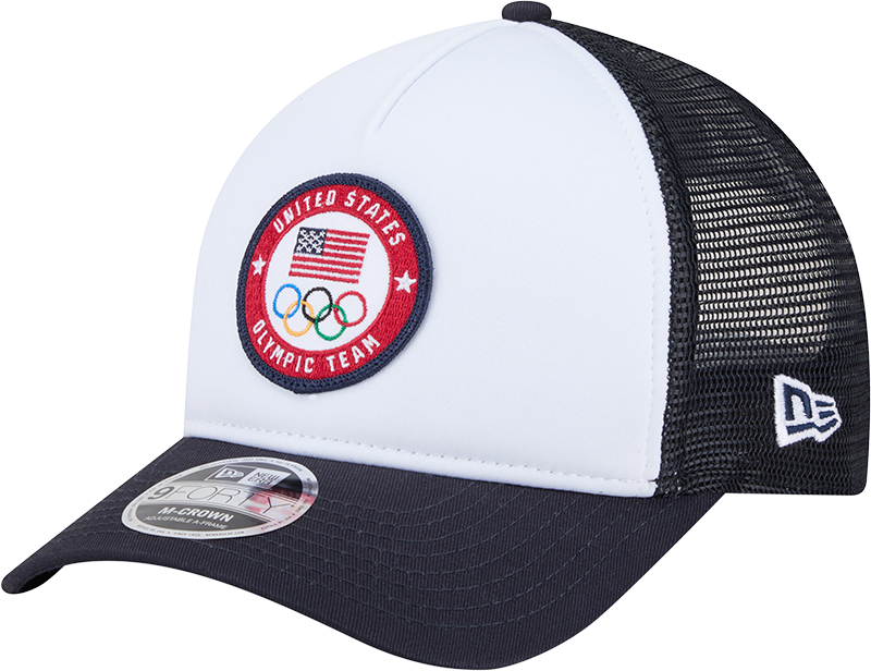 Team USA New Era Olympic 9FORTY A-Frame M-Crown Trucker Adjustable Hat - Pro Jersey Sports