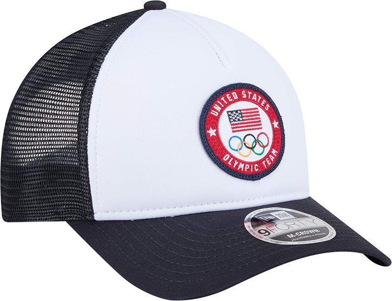 Team USA New Era Olympic 9FORTY A-Frame M-Crown Trucker Adjustable Hat - Pro Jersey Sports