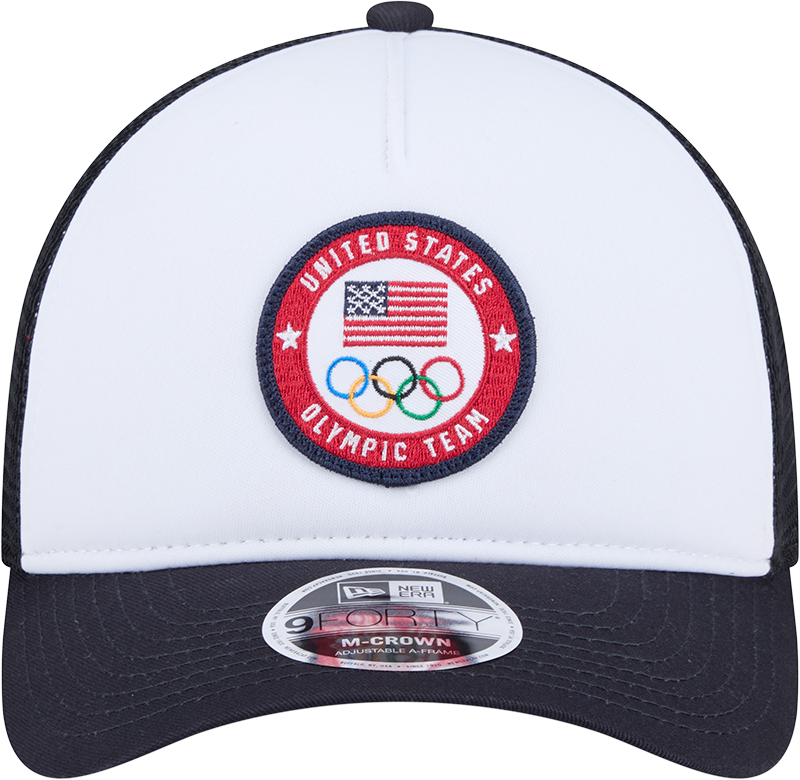 Team USA New Era Olympic 9FORTY A-Frame M-Crown Trucker Adjustable Hat - Pro Jersey Sports