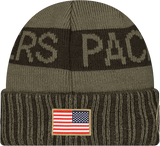 Green Bay Packers New Era Green 2025 NFL Sideline Salute To Service Cuffed Knit Hat - Pro Jersey Sports