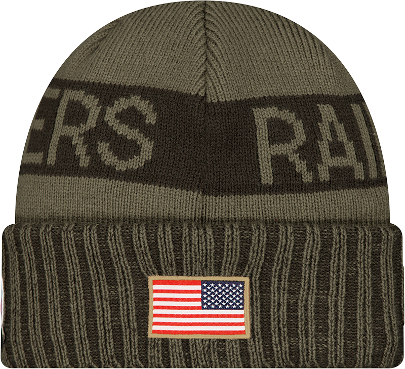 Las Vegas Raiders New Era Green 2025 NFL Sideline Salute To Service Cuffed Knit Hat - Pro Jersey Sports