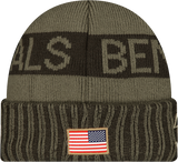 Cincinnati Bengals New Era Green 2025 NFL Sideline Salute To Service Cuffed Knit Hat - Pro Jersey Sports
