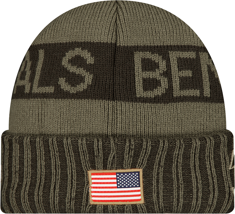 Cincinnati Bengals New Era Green 2025 NFL Sideline Salute To Service Cuffed Knit Hat - Pro Jersey Sports