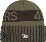 San Francisco 49ers New Era Green 2025 NFL Sideline Salute To Service Cuffed Knit Hat - Pro Jersey Sports
