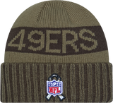San Francisco 49ers New Era Green 2025 NFL Sideline Salute To Service Cuffed Knit Hat - Pro Jersey Sports