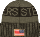 Pittsburgh Steelers New Era Green 2025 NFL Sideline Salute To Service Cuffed Knit Hat - Pro Jersey Sports