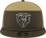 Men's Chicago Bears New Era Green 2025 Salute To Service Sideline Split Panel 9FIFTY Snapback Trucker Hat - Pro Jersey Sports