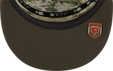 Men's Chicago Bears New Era Green 2025 Salute To Service Sideline Split Panel 9FIFTY Snapback Trucker Hat - Pro Jersey Sports