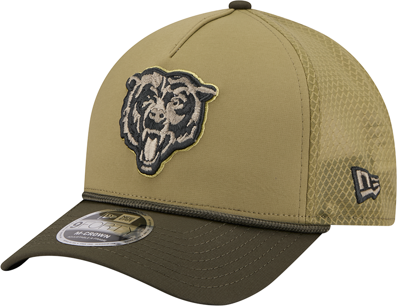 Men's Chicago Bears New Era Green 2025 NFL Salute To Service Sideline 9FORTY M-Crown Adjustable Hat - Pro Jersey Sports