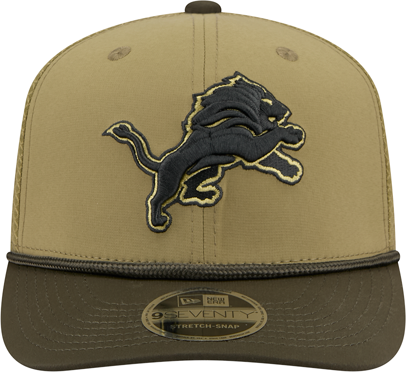 Men's Detroit Lions New Era Green 2025 Salute To Service Sideline 9SEVENTY Trucker Adjustable Hat - Pro Jersey Sports