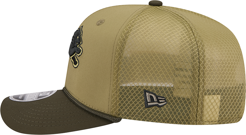 Men's Detroit Lions New Era Green 2025 Salute To Service Sideline 9SEVENTY Trucker Adjustable Hat - Pro Jersey Sports