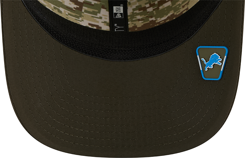 Men's Detroit Lions New Era Green 2025 Salute To Service Sideline 9SEVENTY Trucker Adjustable Hat - Pro Jersey Sports