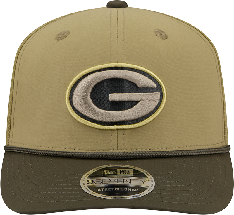 Men's Green Bay Packers New Era Green 2025 Salute To Service Sideline 9SEVENTY Trucker Adjustable Hat - Pro Jersey Sports