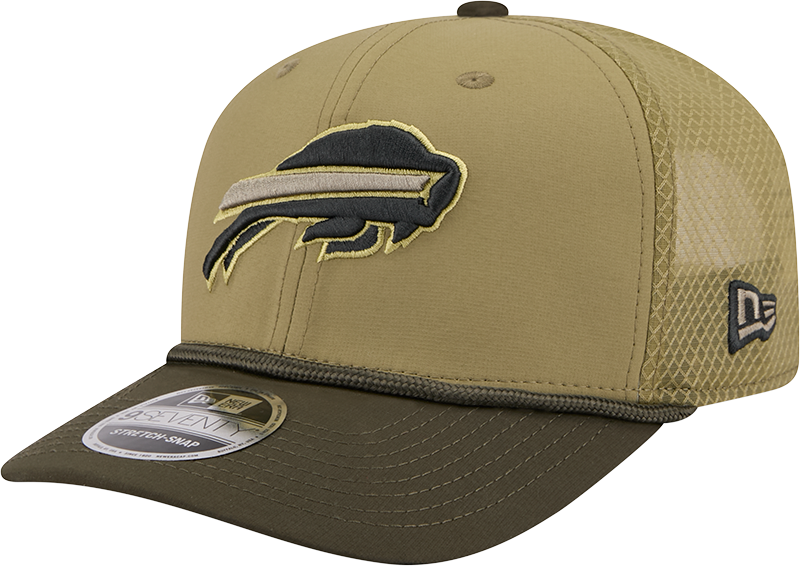 Men's Buffalo Bills New Era Green 2025 Salute To Service Sideline 9SEVENTY Trucker Adjustable Hat - Pro Jersey Sports