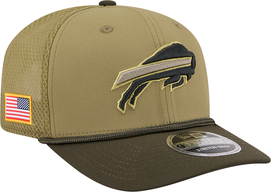 Men's Buffalo Bills New Era Green 2025 Salute To Service Sideline 9SEVENTY Trucker Adjustable Hat - Pro Jersey Sports