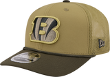Men's Cincinnati Bengals New Era Green 2025 Salute To Service Sideline 9SEVENTY Trucker Adjustable Hat - Pro Jersey Sports