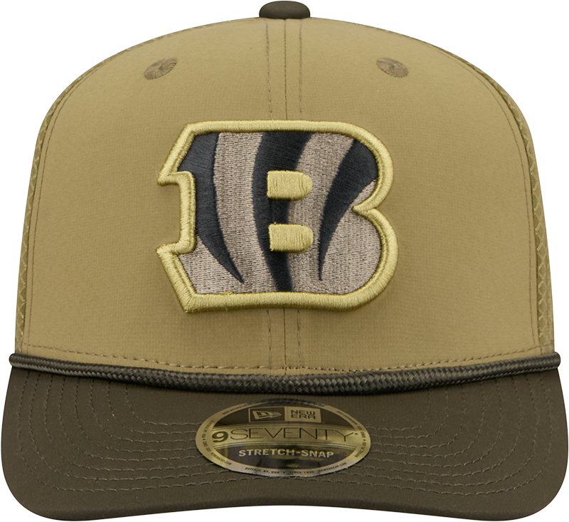 Men's Cincinnati Bengals New Era Green 2025 Salute To Service Sideline 9SEVENTY Trucker Adjustable Hat - Pro Jersey Sports