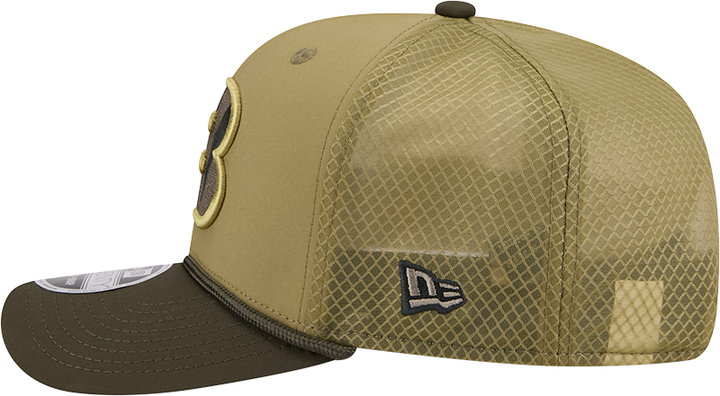 Men's Cincinnati Bengals New Era Green 2025 Salute To Service Sideline 9SEVENTY Trucker Adjustable Hat - Pro Jersey Sports