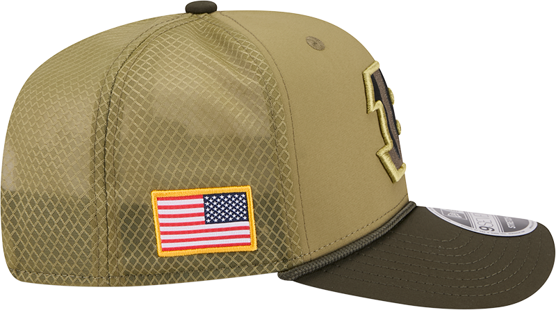 Men's Cincinnati Bengals New Era Green 2025 Salute To Service Sideline 9SEVENTY Trucker Adjustable Hat - Pro Jersey Sports