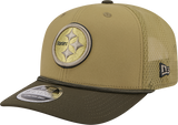 Men's Pittsburgh Steelers New Era Green 2025 Salute To Service Sideline 9SEVENTY Trucker Adjustable Hat - Pro Jersey Sports