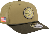 Men's Pittsburgh Steelers New Era Green 2025 Salute To Service Sideline 9SEVENTY Trucker Adjustable Hat - Pro Jersey Sports