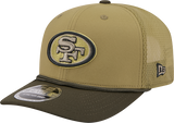 Men's San Francisco 49ers New Era Green 2025 Salute To Service Sideline 9SEVENTY Trucker Adjustable Hat - Pro Jersey Sports