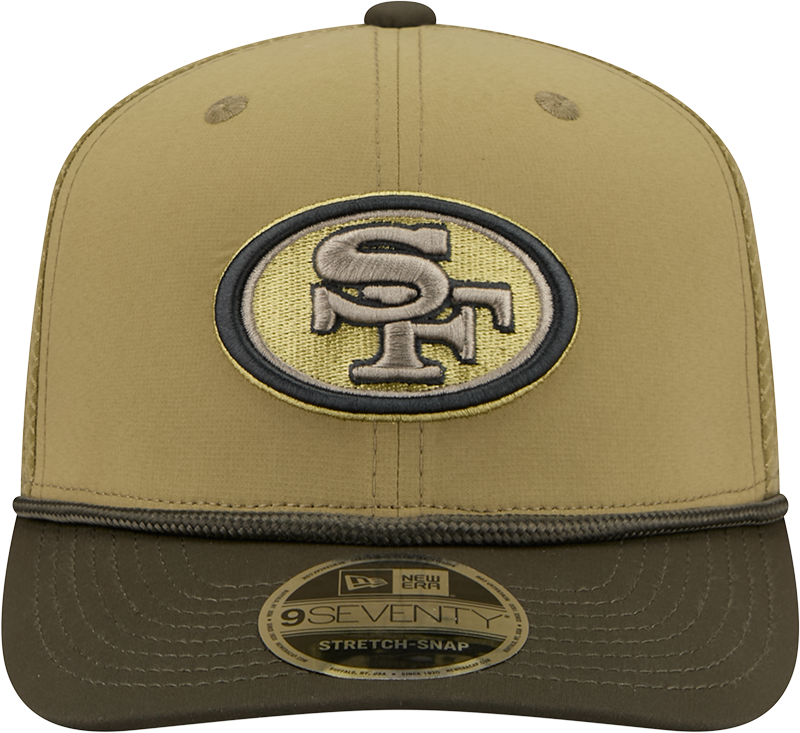 Men's San Francisco 49ers New Era Green 2025 Salute To Service Sideline 9SEVENTY Trucker Adjustable Hat - Pro Jersey Sports