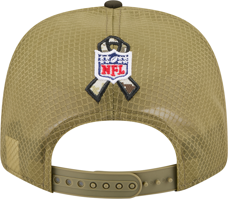 Men's San Francisco 49ers New Era Green 2025 Salute To Service Sideline 9SEVENTY Trucker Adjustable Hat - Pro Jersey Sports