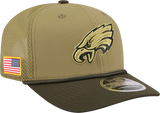 Men's Philadelphia Eagles New Era Green 2025 Salute To Service Sideline 9SEVENTY Trucker Adjustable Hat - Pro Jersey Sports
