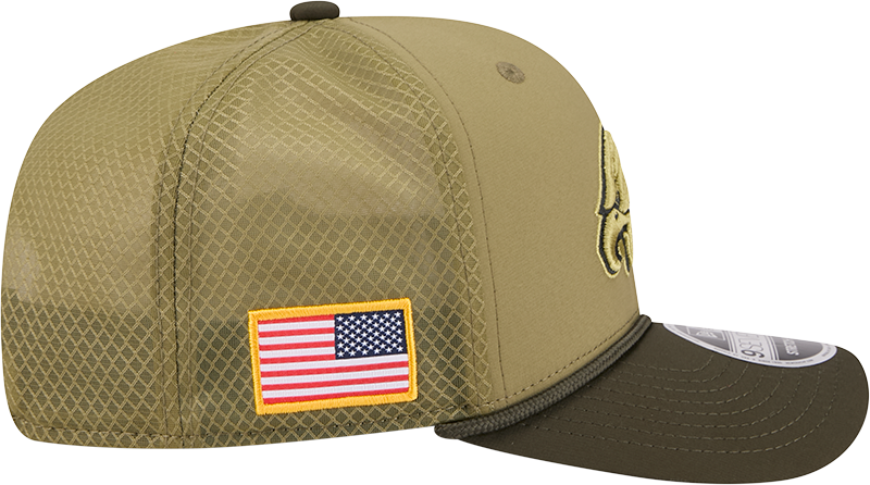 Men's Philadelphia Eagles New Era Green 2025 Salute To Service Sideline 9SEVENTY Trucker Adjustable Hat - Pro Jersey Sports