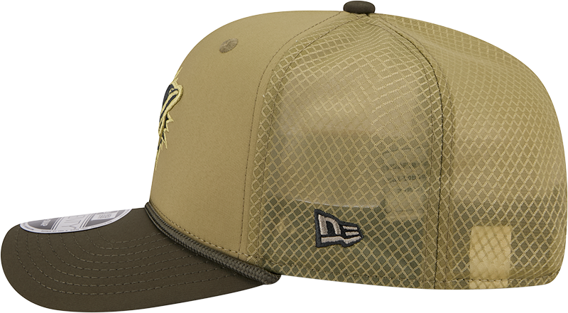 Men's Miami Dolphins New Era Green 2025 Salute To Service Sideline 9SEVENTY Trucker Adjustable Hat - Pro Jersey Sports