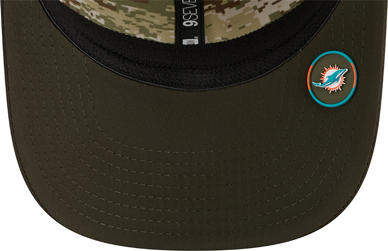 Men's Miami Dolphins New Era Green 2025 Salute To Service Sideline 9SEVENTY Trucker Adjustable Hat - Pro Jersey Sports