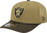 Men's Las Vegas Raiders New Era Green 2025 Salute To Service Sideline 9SEVENTY Trucker Adjustable Hat - Pro Jersey Sports