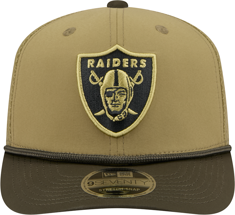 Men's Las Vegas Raiders New Era Green 2025 Salute To Service Sideline 9SEVENTY Trucker Adjustable Hat - Pro Jersey Sports