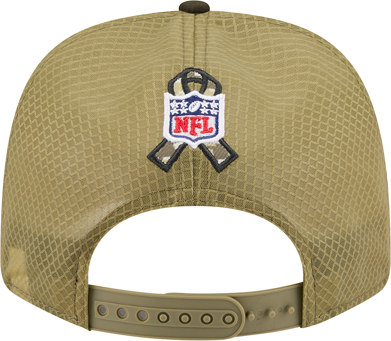 Men's Las Vegas Raiders New Era Green 2025 Salute To Service Sideline 9SEVENTY Trucker Adjustable Hat - Pro Jersey Sports