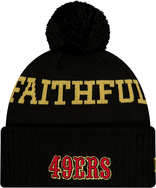 San Francisco 49ers New Era NFL Rivalry Black Cuffed Pom Knit Hat - Pro Jersey Sports