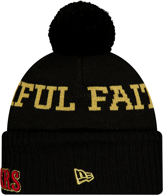 San Francisco 49ers New Era NFL Rivalry Black Cuffed Pom Knit Hat - Pro Jersey Sports