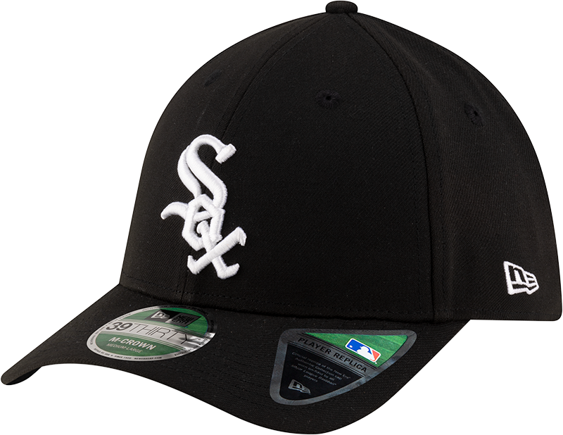 Chicago White Sox New Era M-Crown 39Thirty Player Replica Black Flex Fit Hat