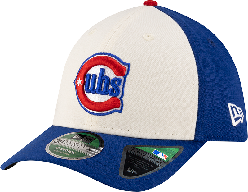 Chicago Cubs New Era M-Crown 39Thirty Alternate 2 Player Replica Blue Flex Fit Hat