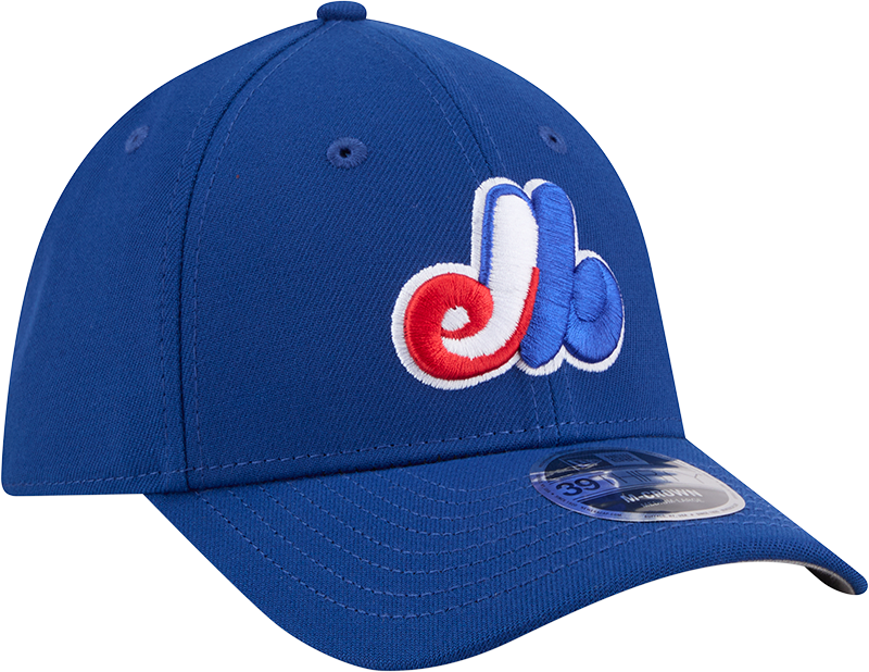 Montreal Expos Cooperstown Colletion New Era M-Crown 39Thirty Blue Flex Fit Hat