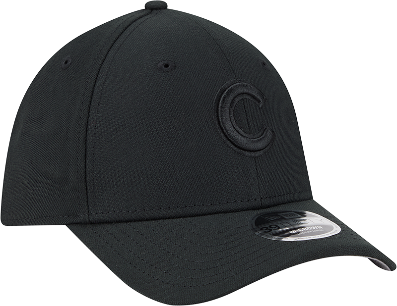 Chicago Cubs New Era M-Crown 39Thirty Black Tonal Flex Fit Hat