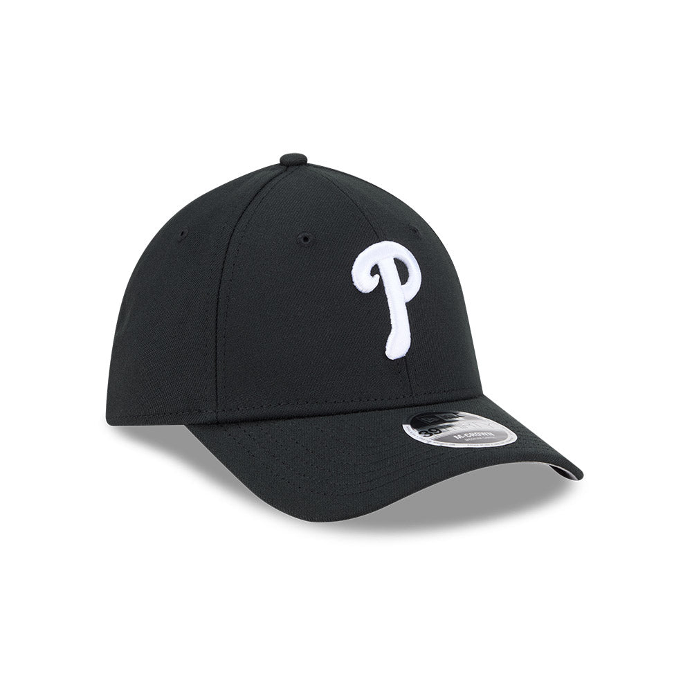 Philadelphia Phillies New Era M-Crown 39Thirty Black/White Flex Fit Hat