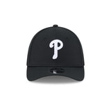 Philadelphia Phillies New Era M-Crown 39Thirty Black/White Flex Fit Hat - Pro Jersey Sports